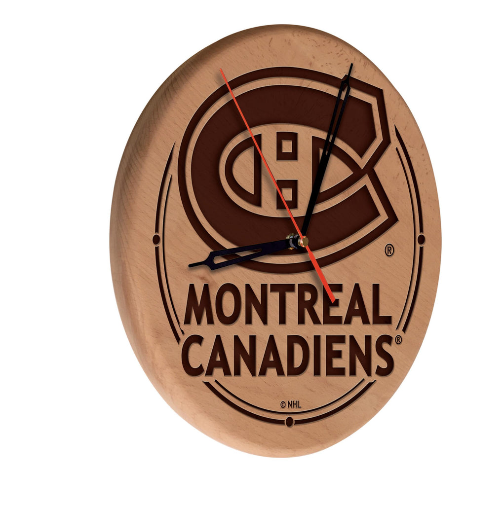 Montreal Canadiens Laser Engraved Wood Clock