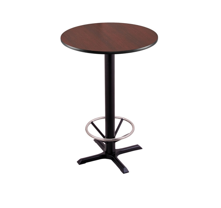 36" 211 Black Table With 24" Diameter Top And Foot Ring