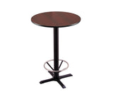 36" 211 Black Table With 24" Diameter Top And Foot Ring