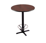 36" 211 Black Table With 30" Diameter Top And Foot Ring