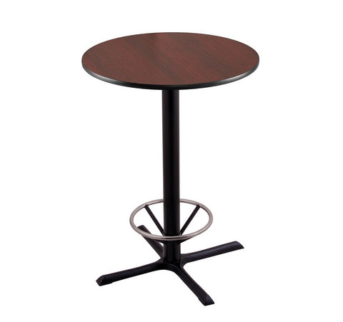 36" 211 Black Table With 30" Diameter Top And Foot Ring