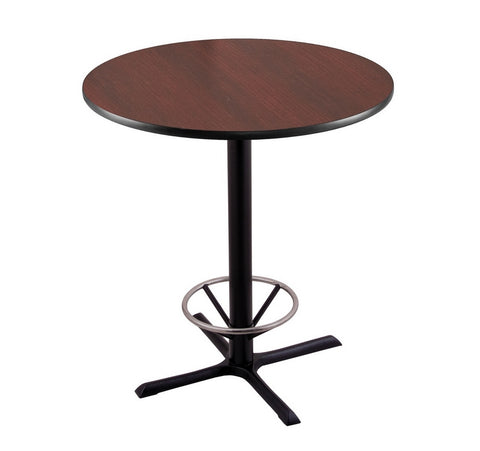 36" 211 Black Table With 36" Diameter Top And Foot Ring