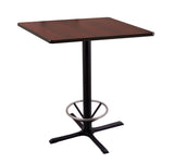 36" 211 Black Table With 36" X 36" Square Top And Foot Ring