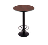 36" 214 Black Table With 24" Diameter Top And Foot Ring