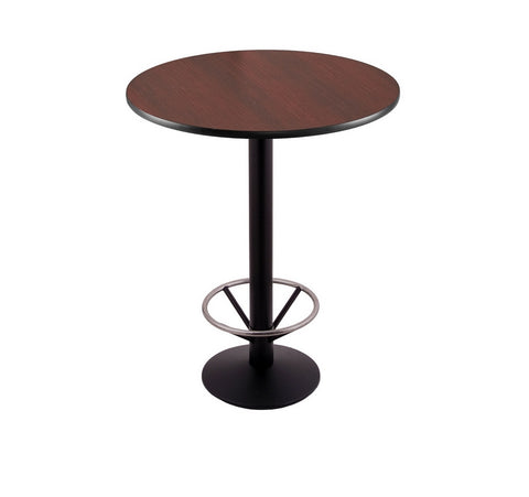 36" 214 Black Table With 30" Diameter Top And Foot Ring