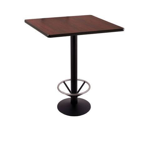 36" 214 Black Table With 30" X 30" Square Top And Foot Ring