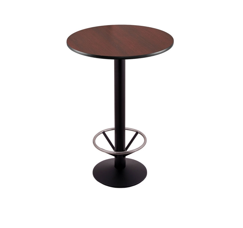 42" 214 Black Table With 24" Diameter Top And Foot Ring