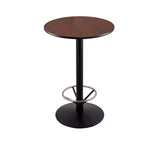 36" 214 Black Table  24" Diameter Top And Foot Ring