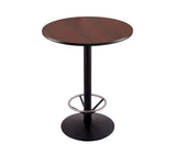 36" 214 Black Table  30" Diameter Top And Foot Ring