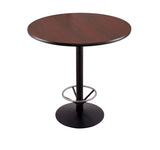 36" 214 Black Table  36" Diameter Top And Foot Ring