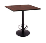 36" 214 Black Table  36" X 36" Square Top And Foot Ring