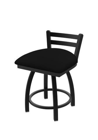 411 Jackie Low Back Swivel Vanity Stool Black Vinyl