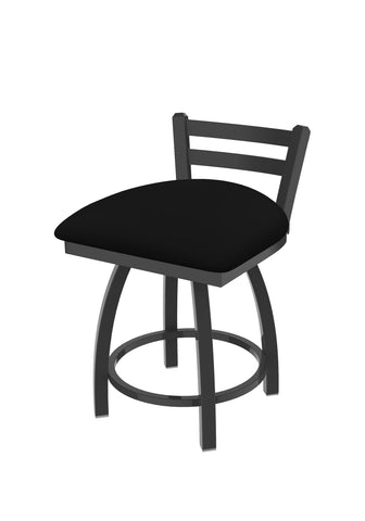 411 Jackie Low Back Swivel Vanity Stool Black Vinyl