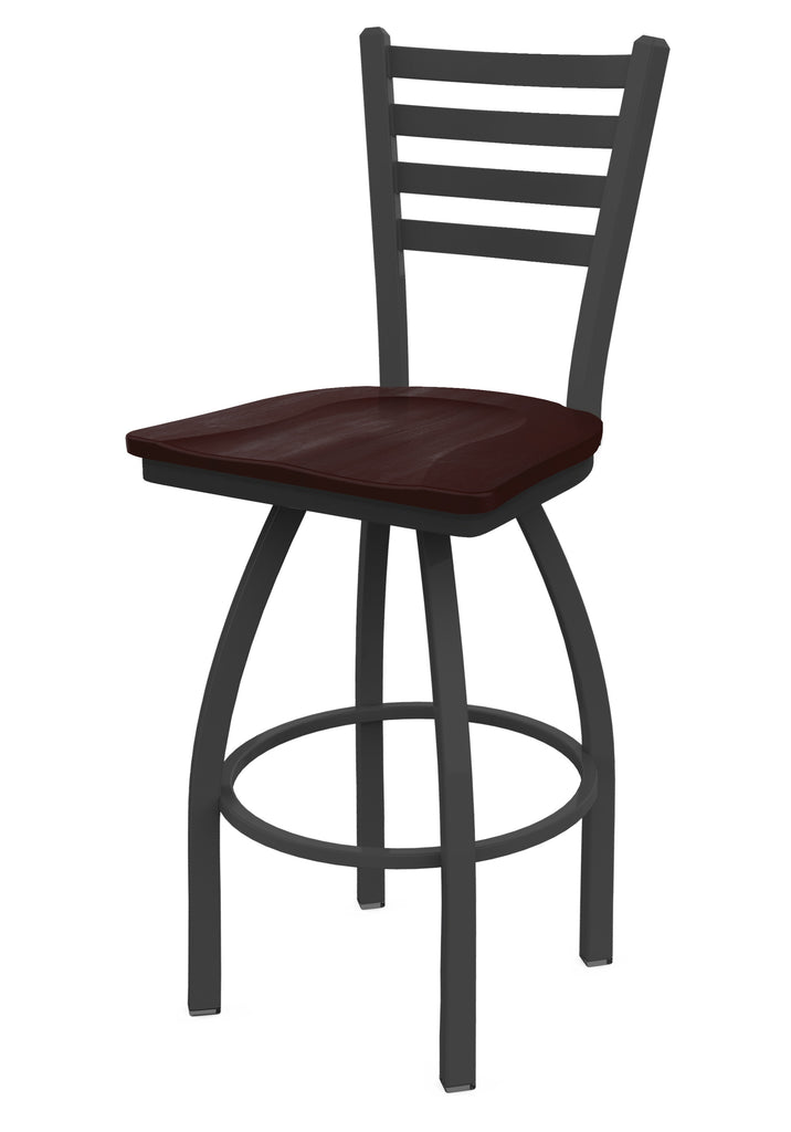 411 Jackie Low Back Swivel Stool Dark Cherry Maple