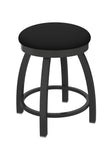 802 Misha Swivel Vanity Stool Black Vinyl