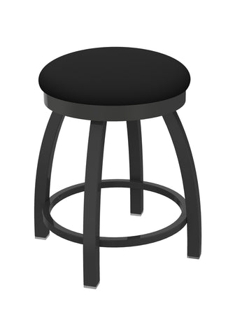 802 Misha Swivel Vanity Stool Black Vinyl