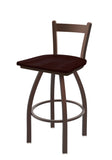 821 Catalina Low Back Swivel Stool Dark Cherry Oak