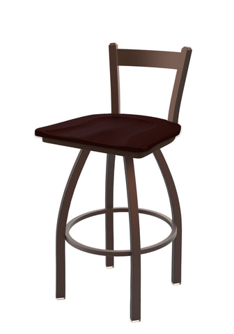 821 Catalina Low Back Swivel Stool Dark Cherry Oak