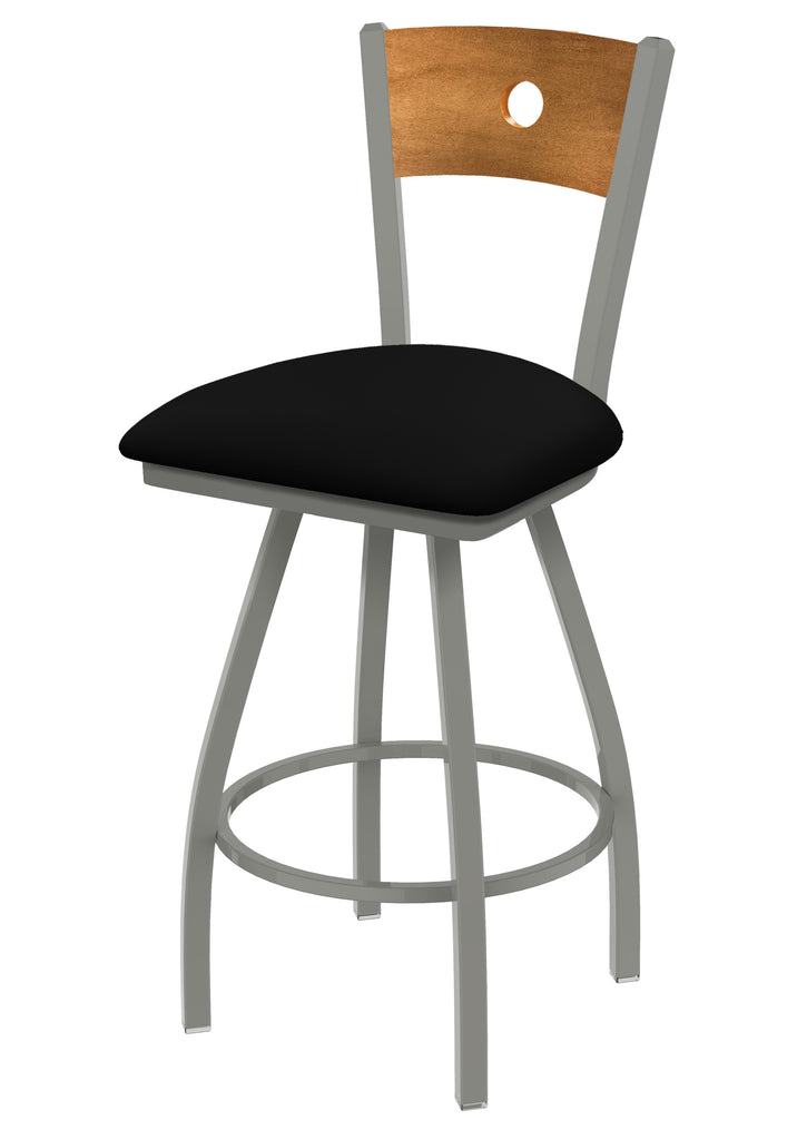 830 Voltaire Swivel Stool Black Vinyl