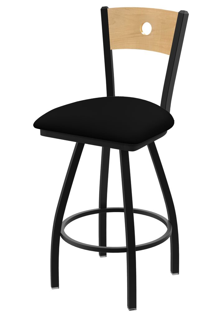 830 Voltaire Swivel Stool Black Vinyl