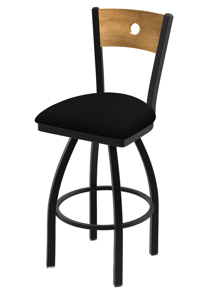 830 Voltaire Swivel Stool Black Vinyl