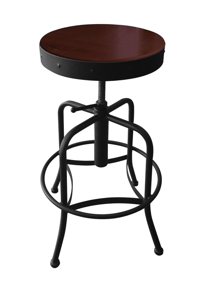 Industrial Adjustable Stool-dark Cherry