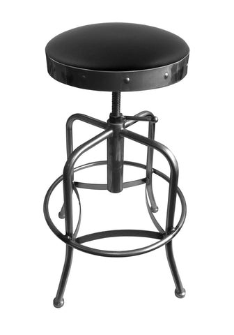 Industrial Adjustable Stool-black Vinyl