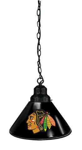 Chicago Blackhawks Pendant Light With Black Shades Black