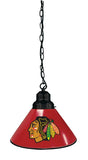 Chicago Blackhawks Pendant Light With Red Shades Black