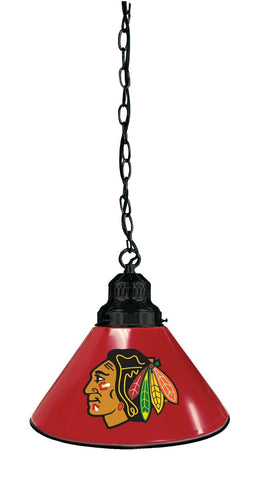 Chicago Blackhawks Pendant Light With Red Shades Black