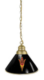 Arizona State Pendant Light With Pitchfork Logo Brass