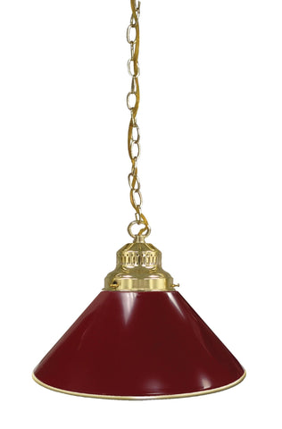 Burgundy Pendant Light Brass