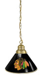 Chicago Blackhawks Pendant Light With Black Shades Brass