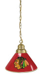 Chicago Blackhawks Pendant Light With Red Shades Brass