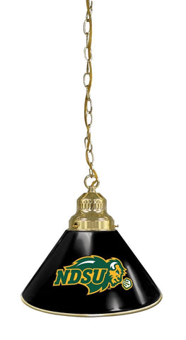 North Dakota State Pendant Light With Black Shades Brass