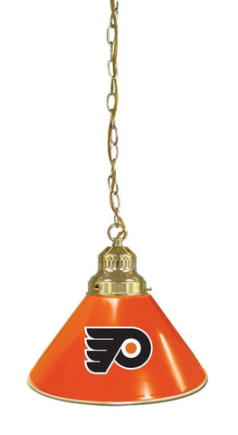 Philadelphia Flyers Pendant Light With Orange Shades Brass