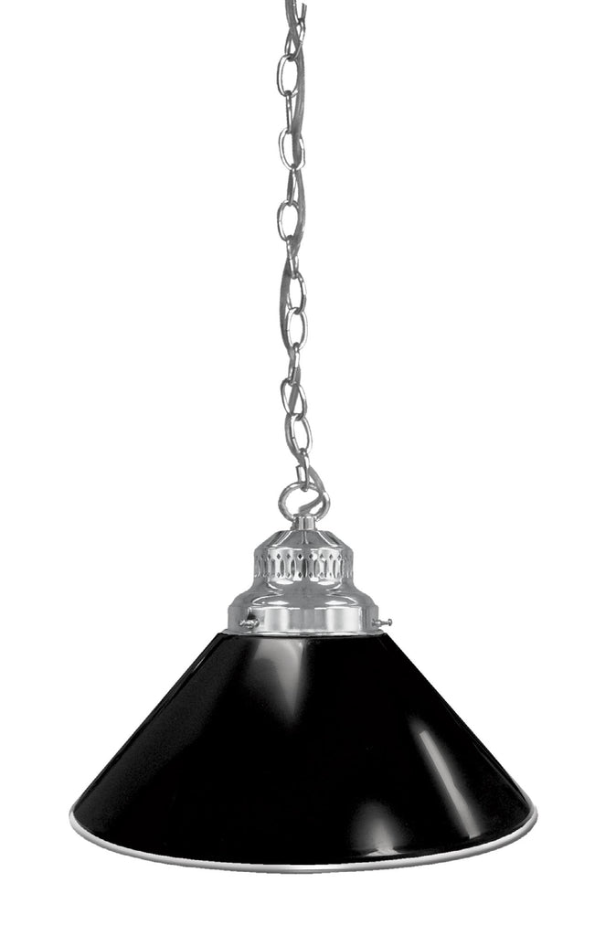 Plain Black Pendant Light Chrome