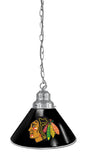 Chicago Blackhawks Pendant Light With Black Shades Chrome