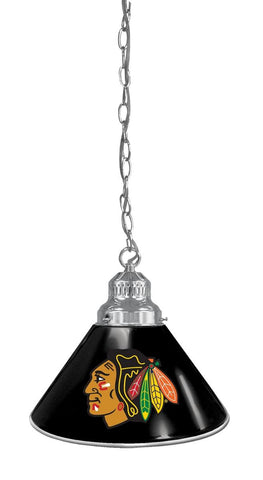 Chicago Blackhawks Pendant Light With Black Shades Chrome