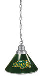 North Dakota State Pendant Light With Green Shades Chrome