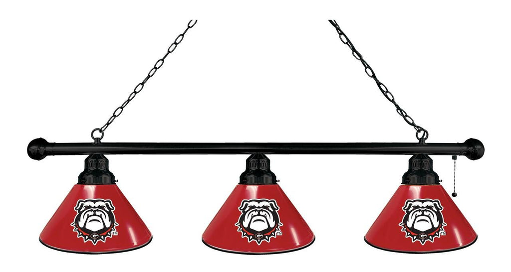 Georgia "bulldog" 3 Shade Billiard Light Black