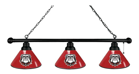 Georgia "bulldog" 3 Shade Billiard Light Black