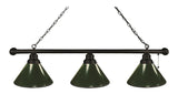 Green 3 Shade Billiard Light Black