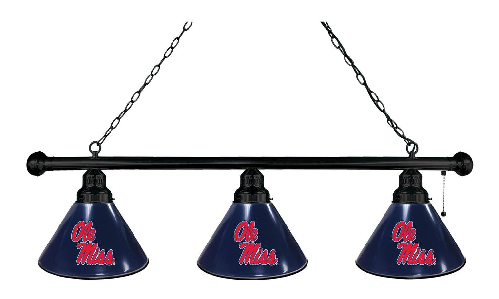 Ole' Miss 3 Shade Billiard Light Black