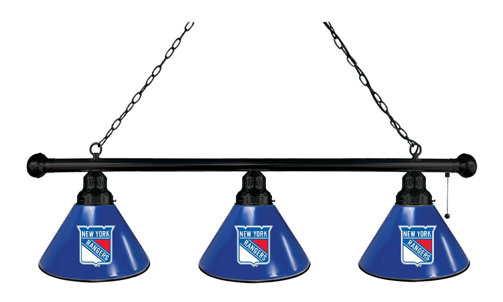 New York Rangers 3 Shade Billiard Light Black