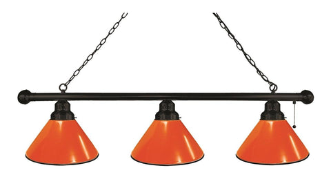 Orange 3 Shade Billiard Light Black