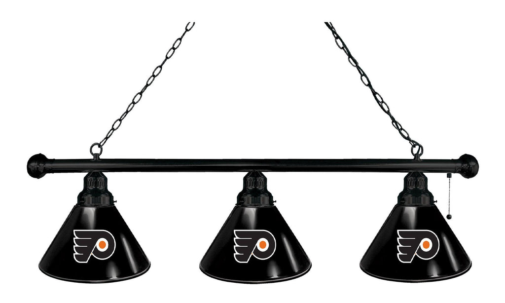 Philadelphia Flyers 3 Shade Billiard Light With Black Shades Black