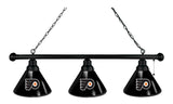 Philadelphia Flyers 3 Shade Billiard Light With Black Shades Black