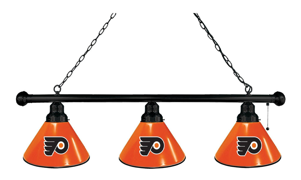 Philadelphia Flyers 3 Shade Billiard Light With Orange Shades Black