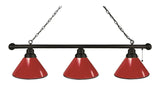 Red 3 Shade Billiard Light Black